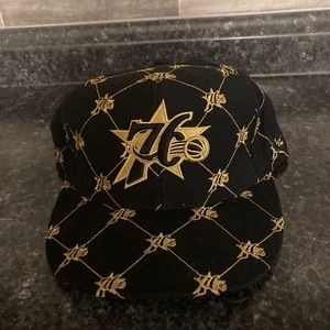 Philadelphia 76ers NBA Team UNK Fullcap, Hat,Size 7 1/2 Black & Gold